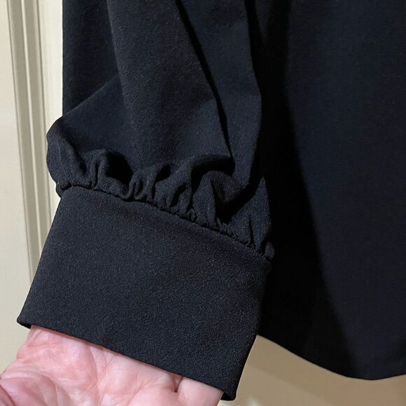 UNIVERSAL STANDARD Cleo Crepe Jersey Blouse Black Women’s Size Large (3X) - Picture 3 of 6